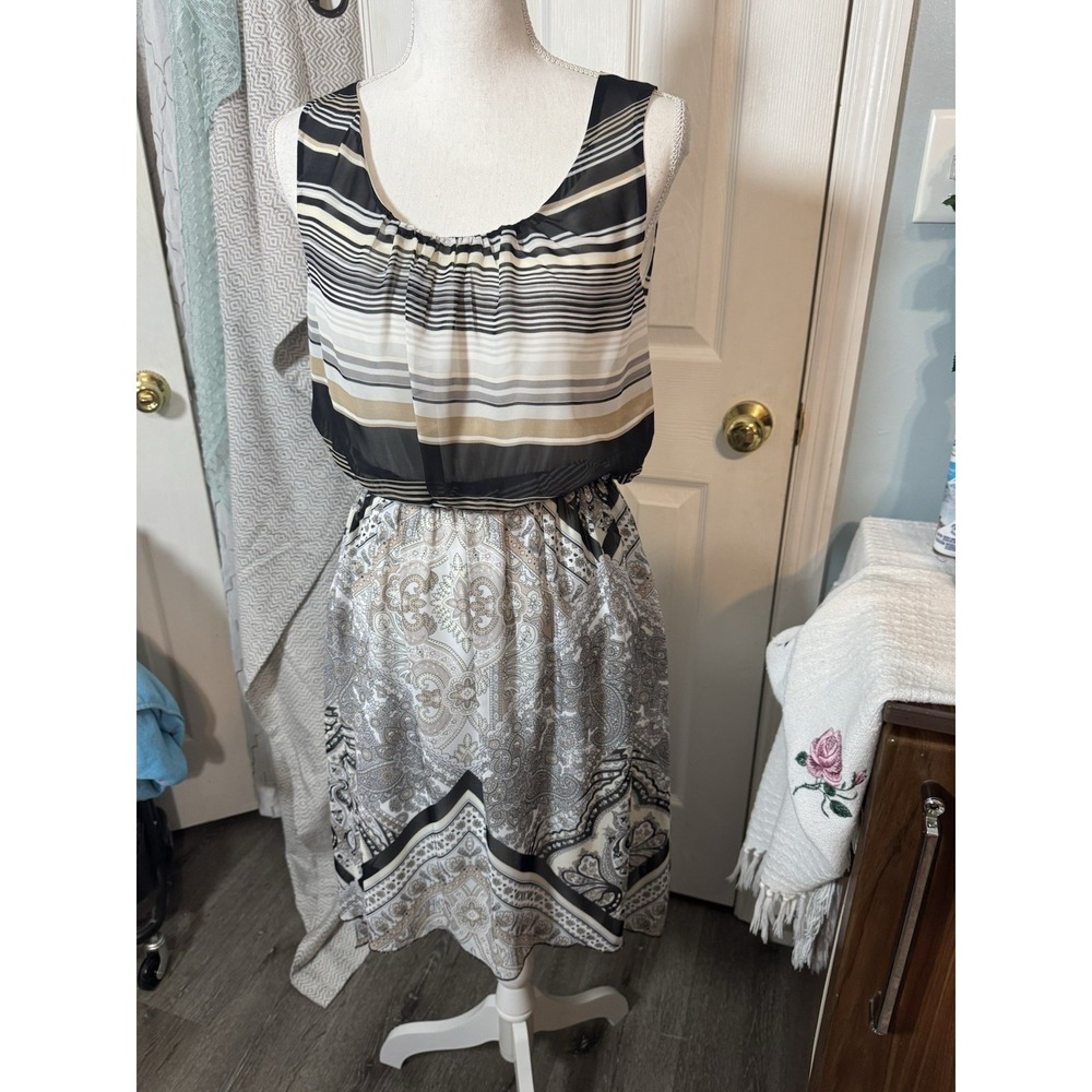 NWT Live and Let Live Hi-Lo Sleeveless Dress Bandana Stripes Large